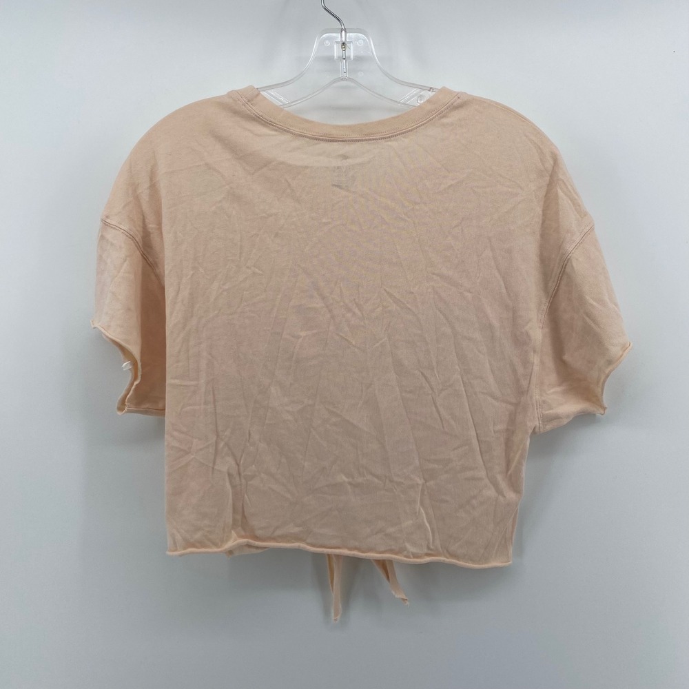 OFFLINE by Aerie Peach Tie Front Pocket Crop Top Tee XS NWT - Picture 3 of 6